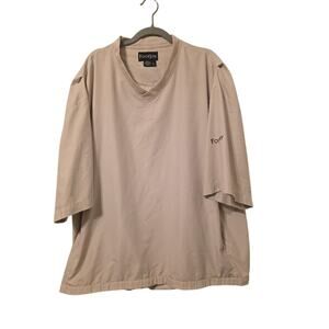 FootJoy Mens XL Golf Wind Shirt Beige Short Sleeve Pullover FJ